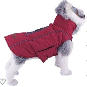 🐶ThinkPet Reflective Reversible Quilted Dog Winter Coat Jacket Size - MEDIUM